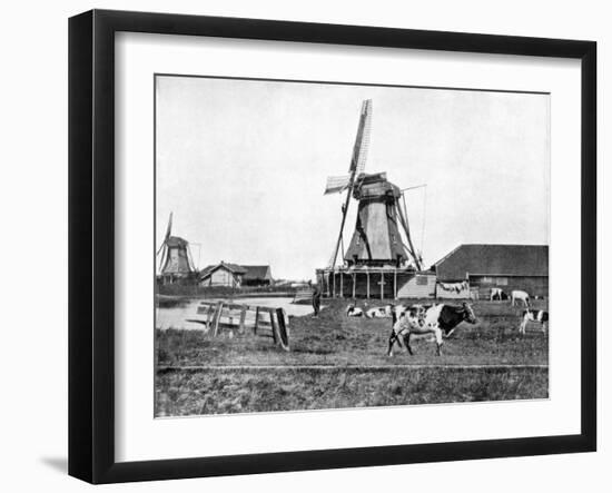 Dutch Windmills, Holland, Late 19th Century-John L Stoddard-Framed Giclee Print