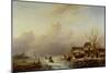 Dutch Winter Landscape-Andreas Schelfhout-Mounted Giclee Print