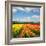 Dutch Yellow and Orange Tulip Fields in Sunny Day-neirfy-Framed Photographic Print