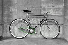 A Fixed-Gear Bicycle (Also Called Fixie) In Black And White With A Green Chain-Dutourdumonde-Art Print