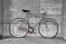 A Fixed-Gear Bicycle (Or Fixie) In Black And White With A Pink Chain-Dutourdumonde-Framed Stretched Canvas