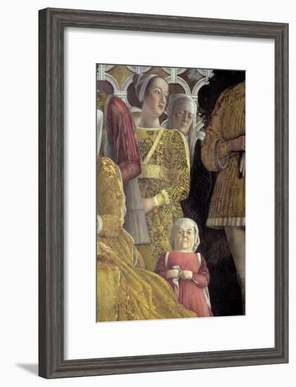 Dwarf and Courtiers, Family and Court of Marchese Ludovico Gonzaga III of Mantua, c.1465-74-Andrea Mantegna-Framed Giclee Print
