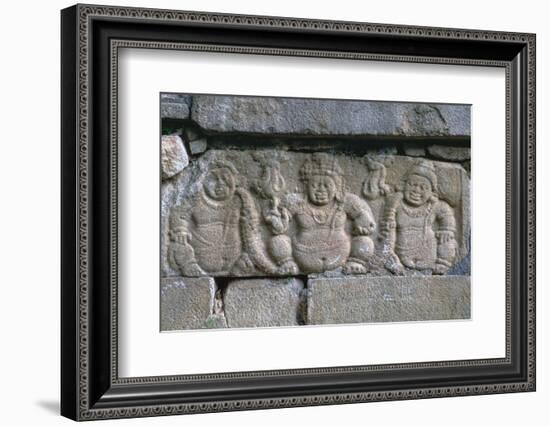 Dwarf figures on a building in the Buddhist city of Anuradhapura. Artist: Unknown-Unknown-Framed Photographic Print