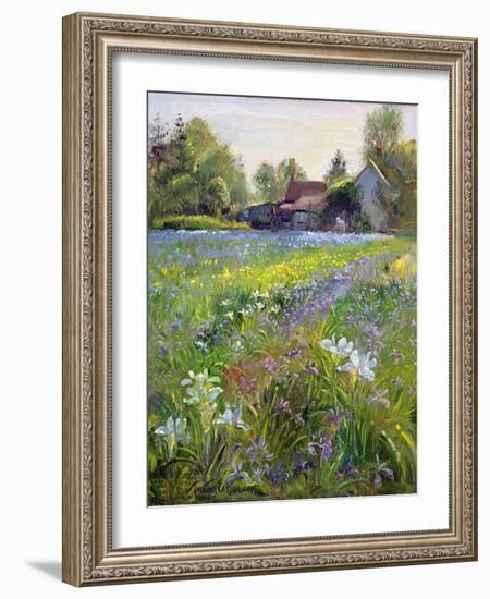 Dwarf Irises and Cottage, 1993-Timothy Easton-Framed Giclee Print