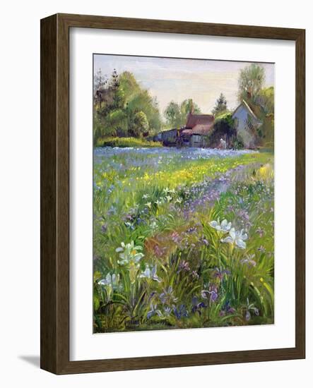 Dwarf Irises and Cottage, 1993-Timothy Easton-Framed Giclee Print