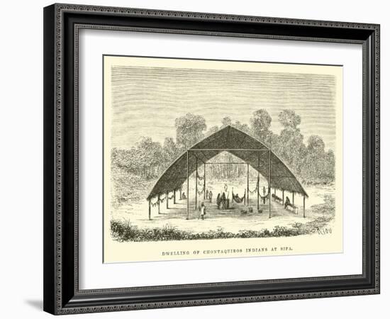 Dwelling of Chontaquiros Indians at Sipa-Édouard Riou-Framed Giclee Print