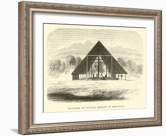 Dwelling of Conibos Indians at Paruitcha-?douard Riou-Framed Giclee Print