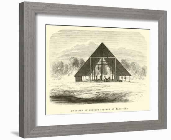 Dwelling of Conibos Indians at Paruitcha-?douard Riou-Framed Giclee Print