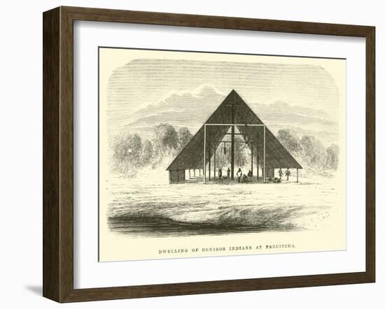 Dwelling of Conibos Indians at Paruitcha-?douard Riou-Framed Giclee Print