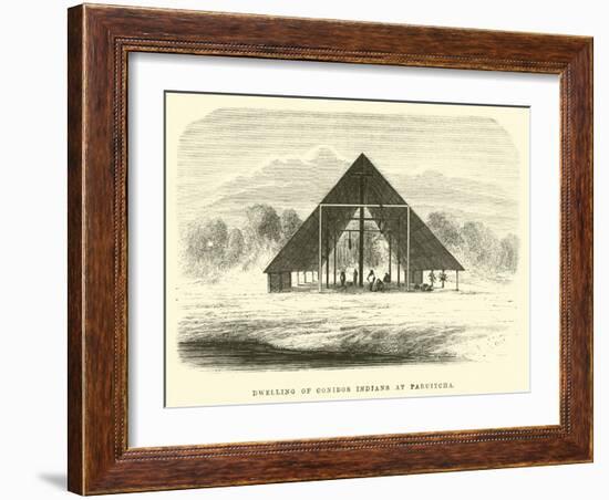 Dwelling of Conibos Indians at Paruitcha-?douard Riou-Framed Giclee Print