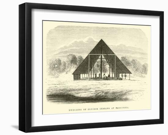 Dwelling of Conibos Indians at Paruitcha-?douard Riou-Framed Giclee Print