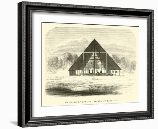 Dwelling of Conibos Indians at Paruitcha-?douard Riou-Framed Giclee Print