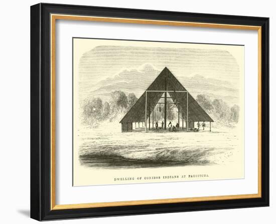 Dwelling of Conibos Indians at Paruitcha-?douard Riou-Framed Giclee Print