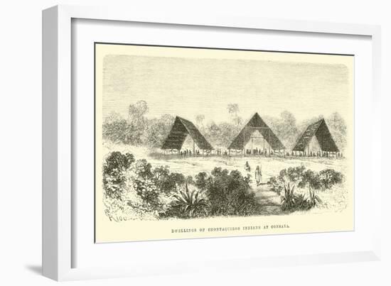 Dwellings of Chontaquiros Indians at Consaya-Édouard Riou-Framed Giclee Print