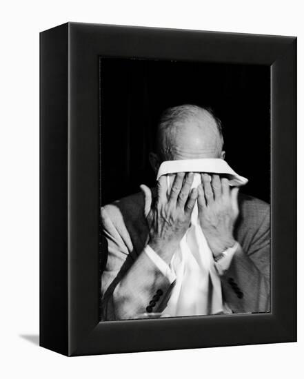 Dwight D. Eisenhower Emotionally Crying After His Speech at the 82nd Airborne Luncheon-Hank Walker-Framed Premier Image Canvas