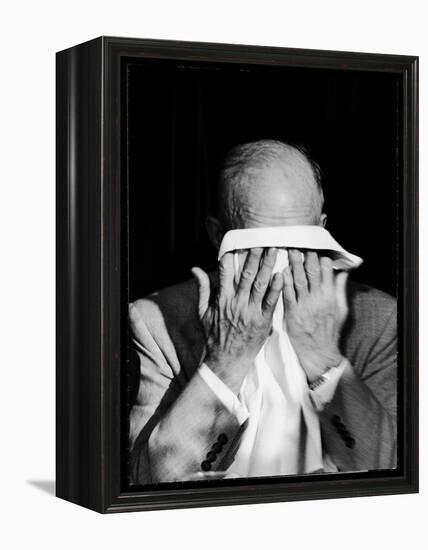 Dwight D. Eisenhower Emotionally Crying After His Speech at the 82nd Airborne Luncheon-Hank Walker-Framed Premier Image Canvas