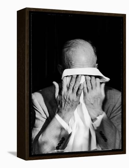 Dwight D. Eisenhower Emotionally Crying After His Speech at the 82nd Airborne Luncheon-Hank Walker-Framed Premier Image Canvas