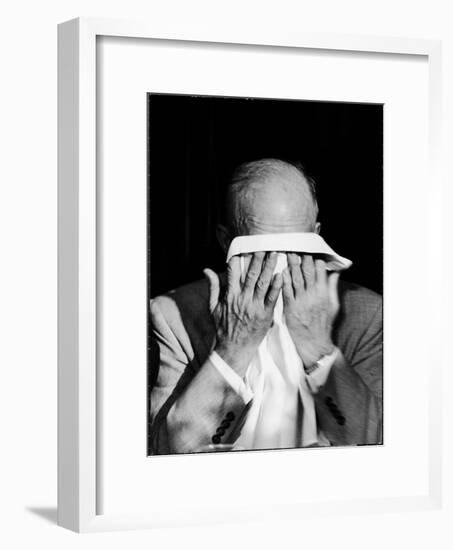 Dwight D. Eisenhower Emotionally Crying After His Speech at the 82nd Airborne Luncheon-Hank Walker-Framed Photographic Print