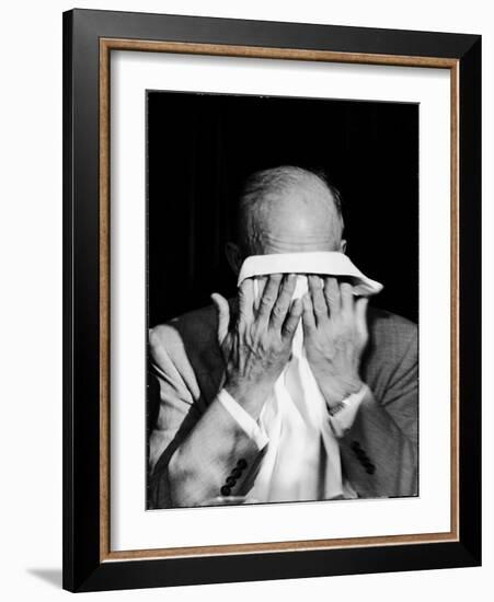 Dwight D. Eisenhower Emotionally Crying After His Speech at the 82nd Airborne Luncheon-Hank Walker-Framed Photographic Print