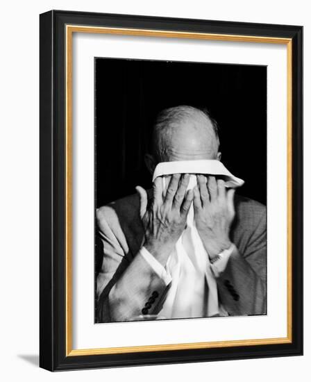 Dwight D. Eisenhower Emotionally Crying After His Speech at the 82nd Airborne Luncheon-Hank Walker-Framed Photographic Print