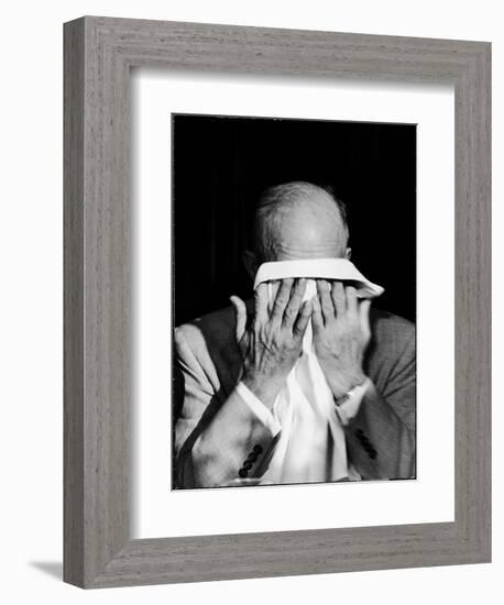 Dwight D. Eisenhower Emotionally Crying After His Speech at the 82nd Airborne Luncheon-Hank Walker-Framed Photographic Print