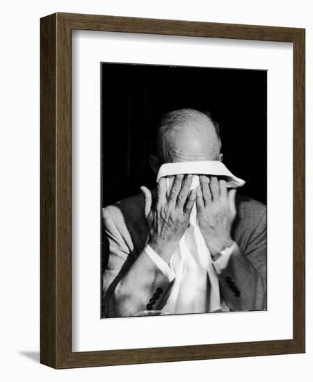 Dwight D. Eisenhower Emotionally Crying After His Speech at the 82nd Airborne Luncheon-Hank Walker-Framed Photographic Print