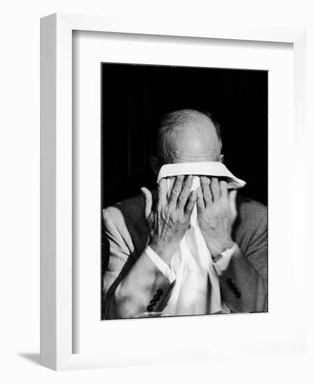 Dwight D. Eisenhower Emotionally Crying After His Speech at the 82nd Airborne Luncheon-Hank Walker-Framed Photographic Print