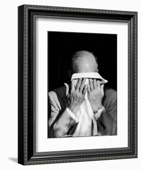 Dwight D. Eisenhower Emotionally Crying After His Speech at the 82nd Airborne Luncheon-Hank Walker-Framed Photographic Print