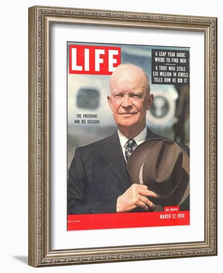 Dwight D. Eisenhower, March 12, 1956-Hank Walker-Framed Photographic Print