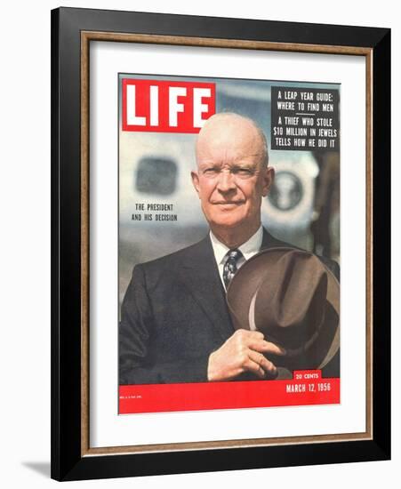 Dwight D. Eisenhower, March 12, 1956-Hank Walker-Framed Photographic Print