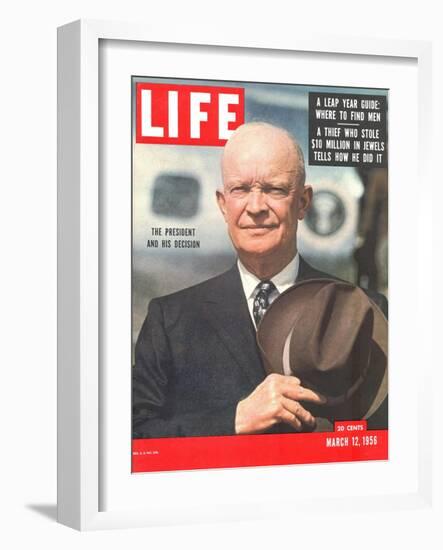 Dwight D. Eisenhower, March 12, 1956-Hank Walker-Framed Photographic Print
