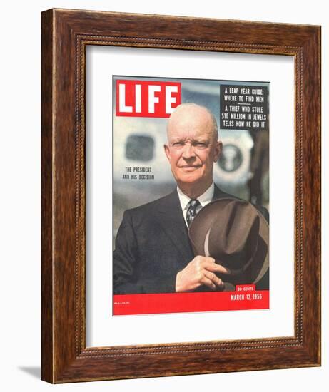 Dwight D. Eisenhower, March 12, 1956-Hank Walker-Framed Photographic Print