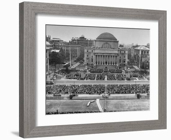 Dwight D. Eisenhower's Inauguration as President of Columbia University-Ralph Morse-Framed Photographic Print