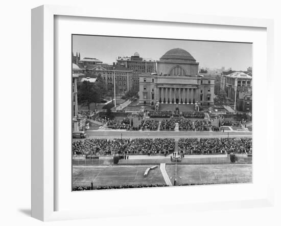 Dwight D. Eisenhower's Inauguration as President of Columbia University-Ralph Morse-Framed Photographic Print