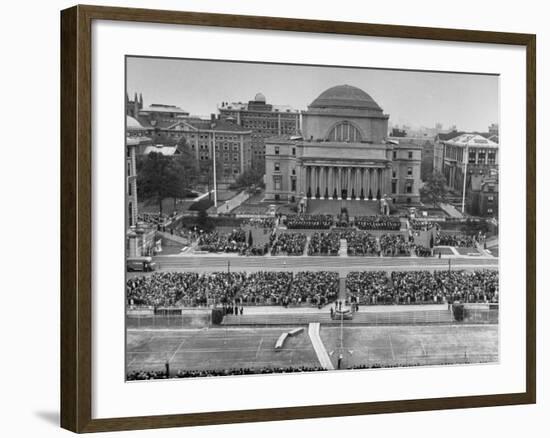 Dwight D. Eisenhower's Inauguration as President of Columbia University-Ralph Morse-Framed Photographic Print