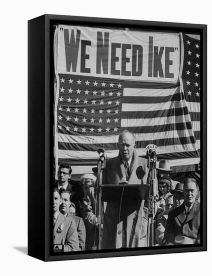 Dwight D. Eisenhower Speaking During Campaign-null-Framed Premier Image Canvas