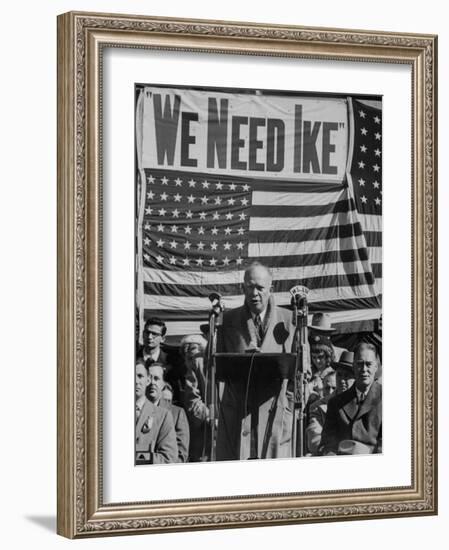 Dwight D. Eisenhower Speaking During Campaign-null-Framed Photographic Print