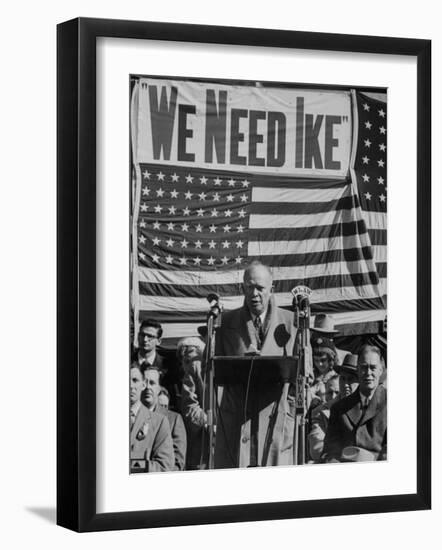 Dwight D. Eisenhower Speaking During Campaign-null-Framed Photographic Print