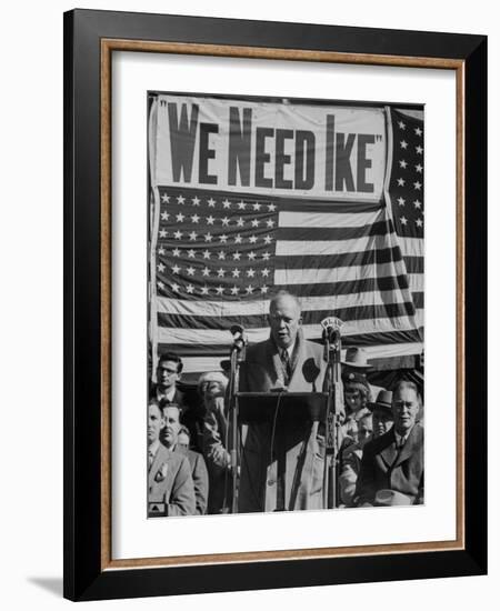 Dwight D. Eisenhower Speaking During Campaign-null-Framed Photographic Print