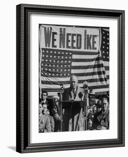 Dwight D. Eisenhower Speaking During Campaign-null-Framed Photographic Print