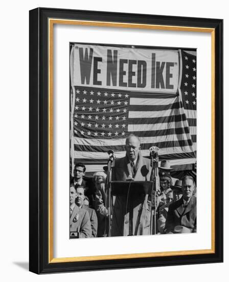 Dwight D. Eisenhower Speaking During Campaign-null-Framed Photographic Print