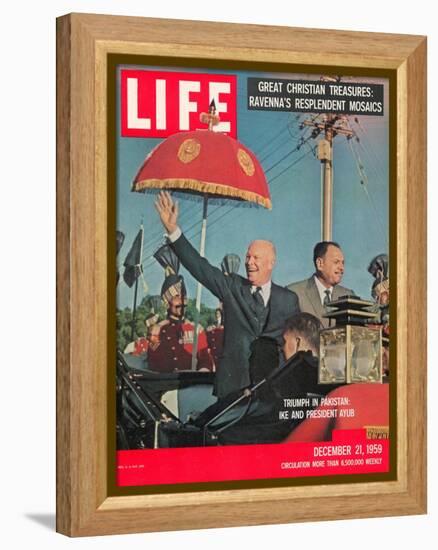 Dwight D. Eisenhower with Pakistani President Ayub, December 21, 1959-Paul Schutzer-Framed Premier Image Canvas