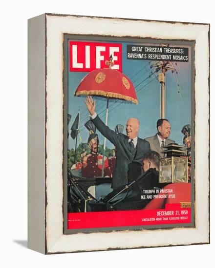 Dwight D. Eisenhower with Pakistani President Ayub, December 21, 1959-Paul Schutzer-Framed Premier Image Canvas