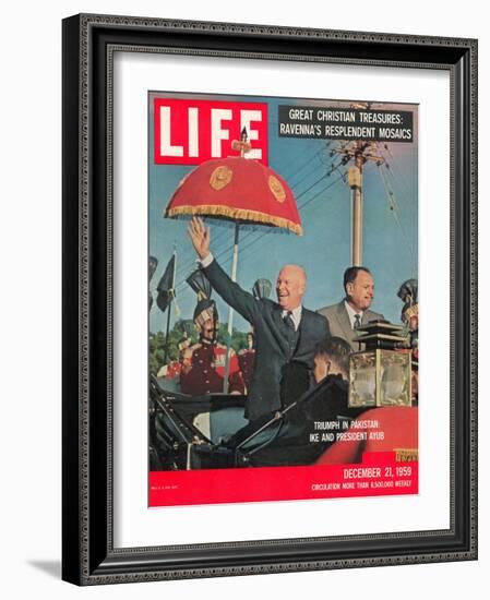 Dwight D. Eisenhower with Pakistani President Ayub, December 21, 1959-Paul Schutzer-Framed Photographic Print