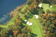 Aerial View of Golf Course in Autumn-DWStock-Photographic Print