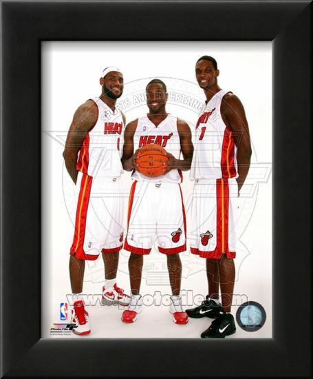 Dwyane Wade, LeBron James, &Chris Bosh 2010 Posed-null-Framed Photographic Print