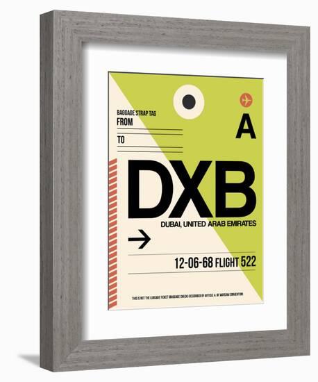 DXB Dubai Luggage Tag I-NaxArt-Framed Premium Giclee Print