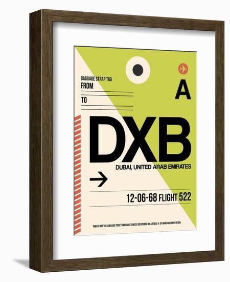 DXB Dubai Luggage Tag I-NaxArt-Framed Premium Giclee Print