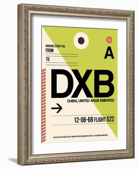 DXB Dubai Luggage Tag I-NaxArt-Framed Art Print