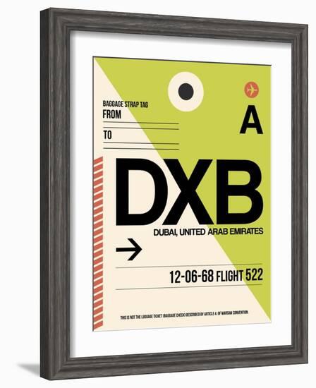 DXB Dubai Luggage Tag I-NaxArt-Framed Art Print